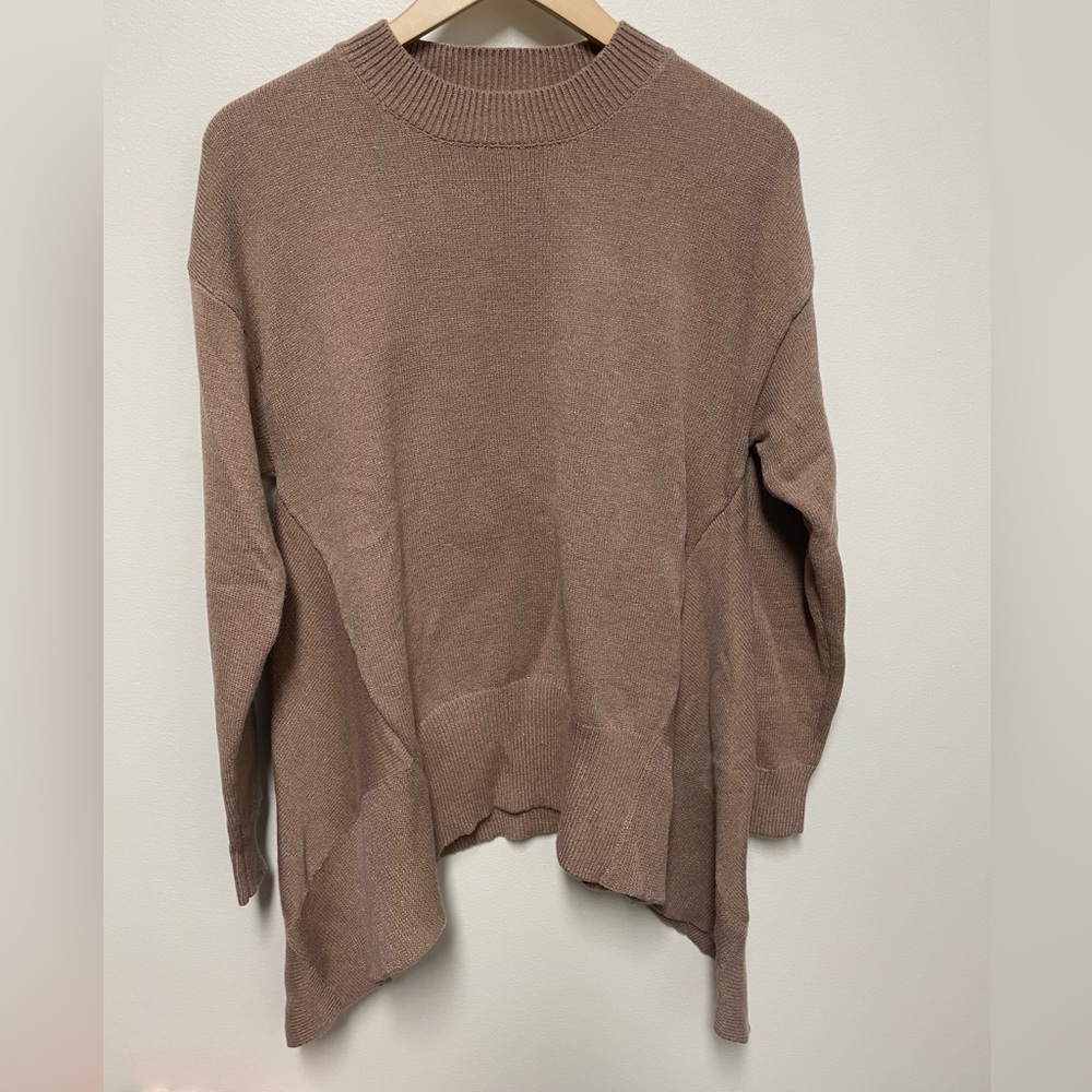 Blue Ivy Ribbed Neck Oversized Sweater Mocha Size S/M